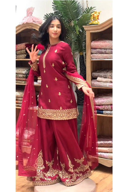 SHAFNUFAB Women's Georgette Ethnic Wear for WomenSemi StitchedSalwarSuit  SF251292