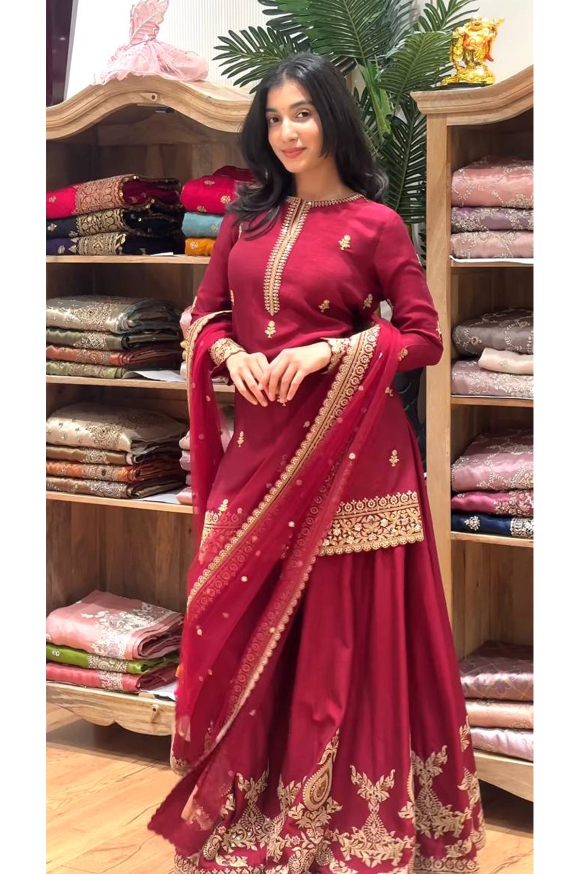 SHAFNUFAB Women's Georgette Ethnic Wear for WomenSemi StitchedSalwarSuit  SF251292