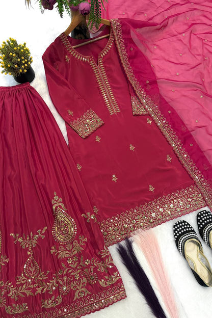 SHAFNUFAB Women's Georgette Ethnic Wear for WomenSemi StitchedSalwarSuit  SF251292