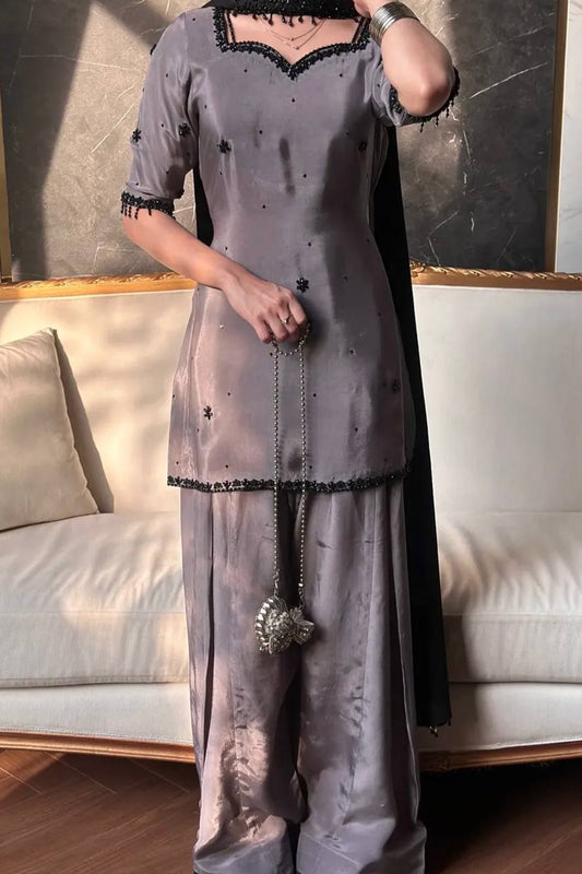 SHAFNUFAB Women's Georgette Ethnic Wear for WomenSemi StitchedSalwarSuit  SF251293