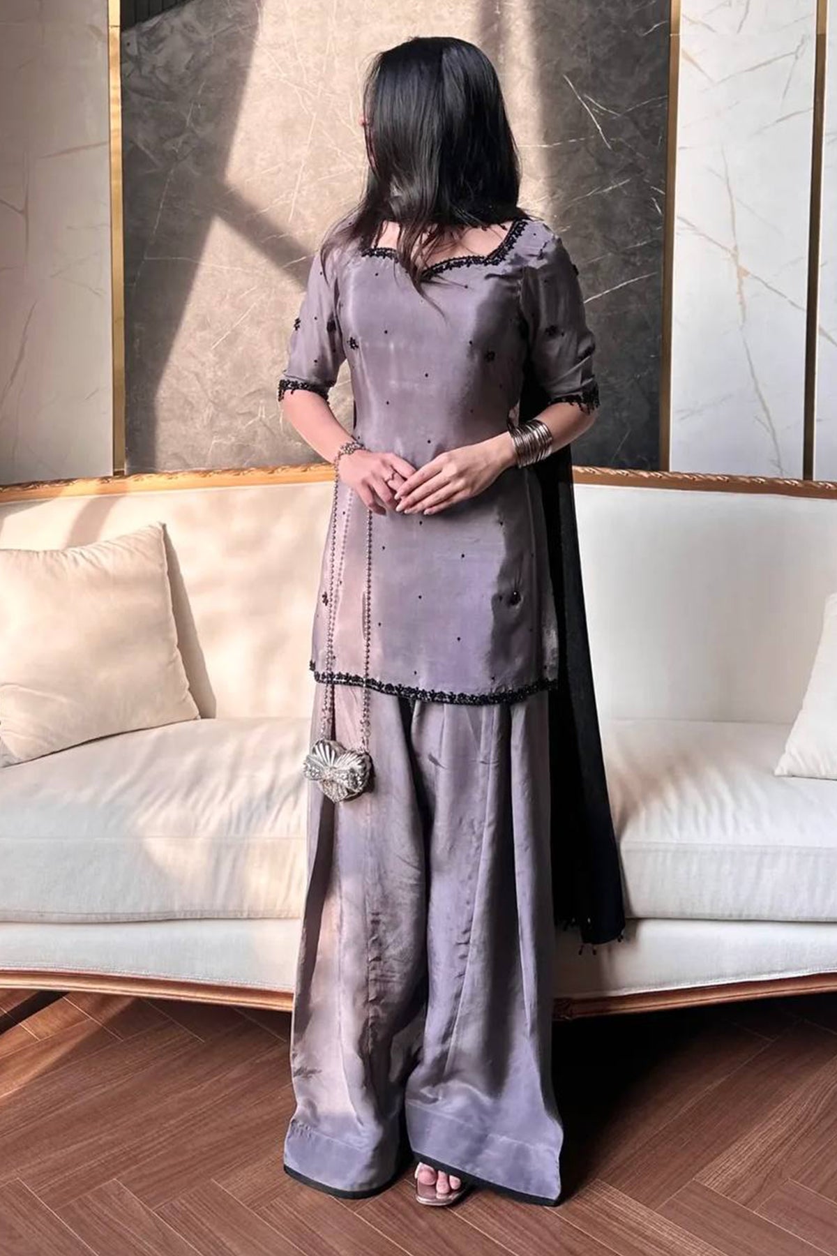 SHAFNUFAB Women's Georgette Ethnic Wear for WomenSemi StitchedSalwarSuit  SF251293