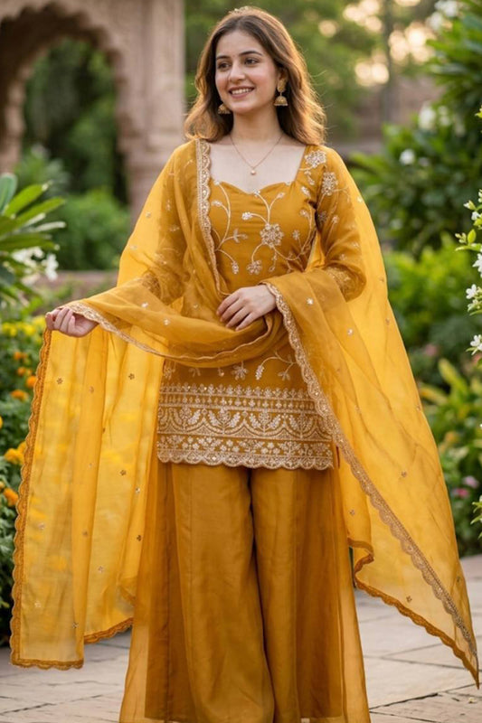 SHAFNUFAB Women's Georgette Ethnic Wear for WomenSemi StitchedSalwarSuit  SF251297