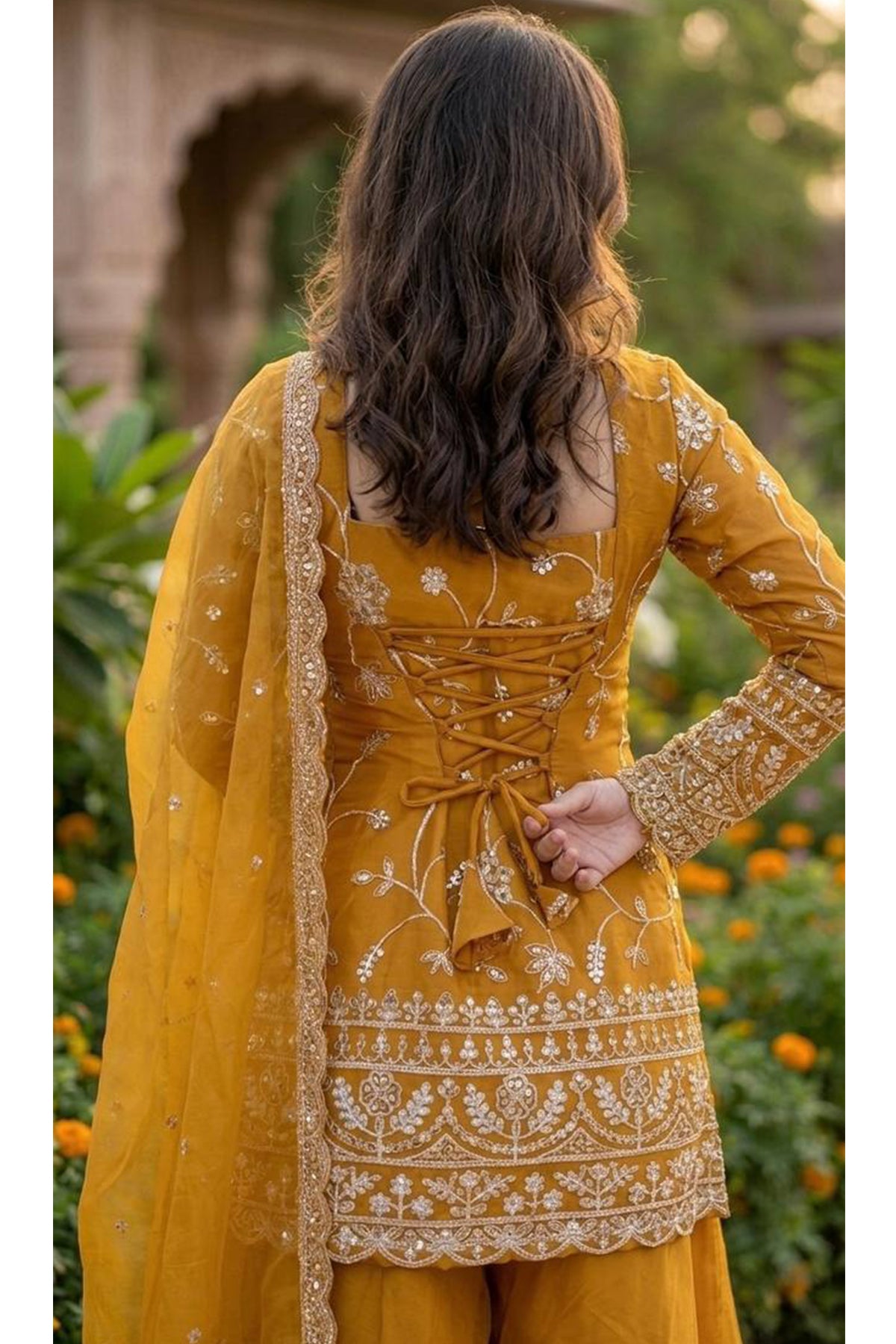 SHAFNUFAB Women's Georgette Ethnic Wear for WomenSemi StitchedSalwarSuit  SF251297