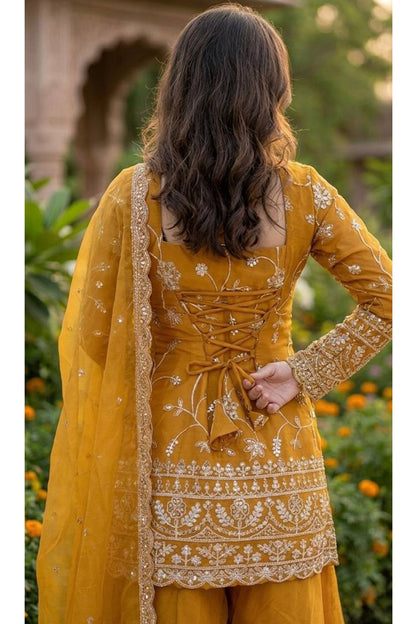 SHAFNUFAB Women's Georgette Ethnic Wear for WomenSemi StitchedSalwarSuit  SF251297