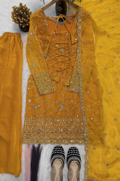 SHAFNUFAB Women's Georgette Ethnic Wear for WomenSemi StitchedSalwarSuit  SF251297