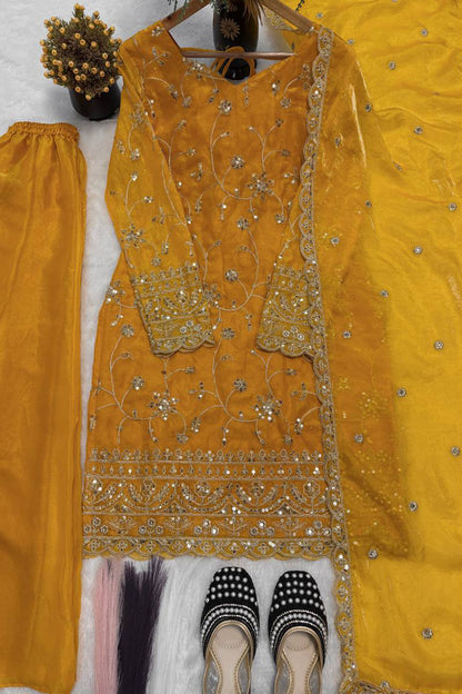 SHAFNUFAB Women's Georgette Ethnic Wear for WomenSemi StitchedSalwarSuit  SF251297
