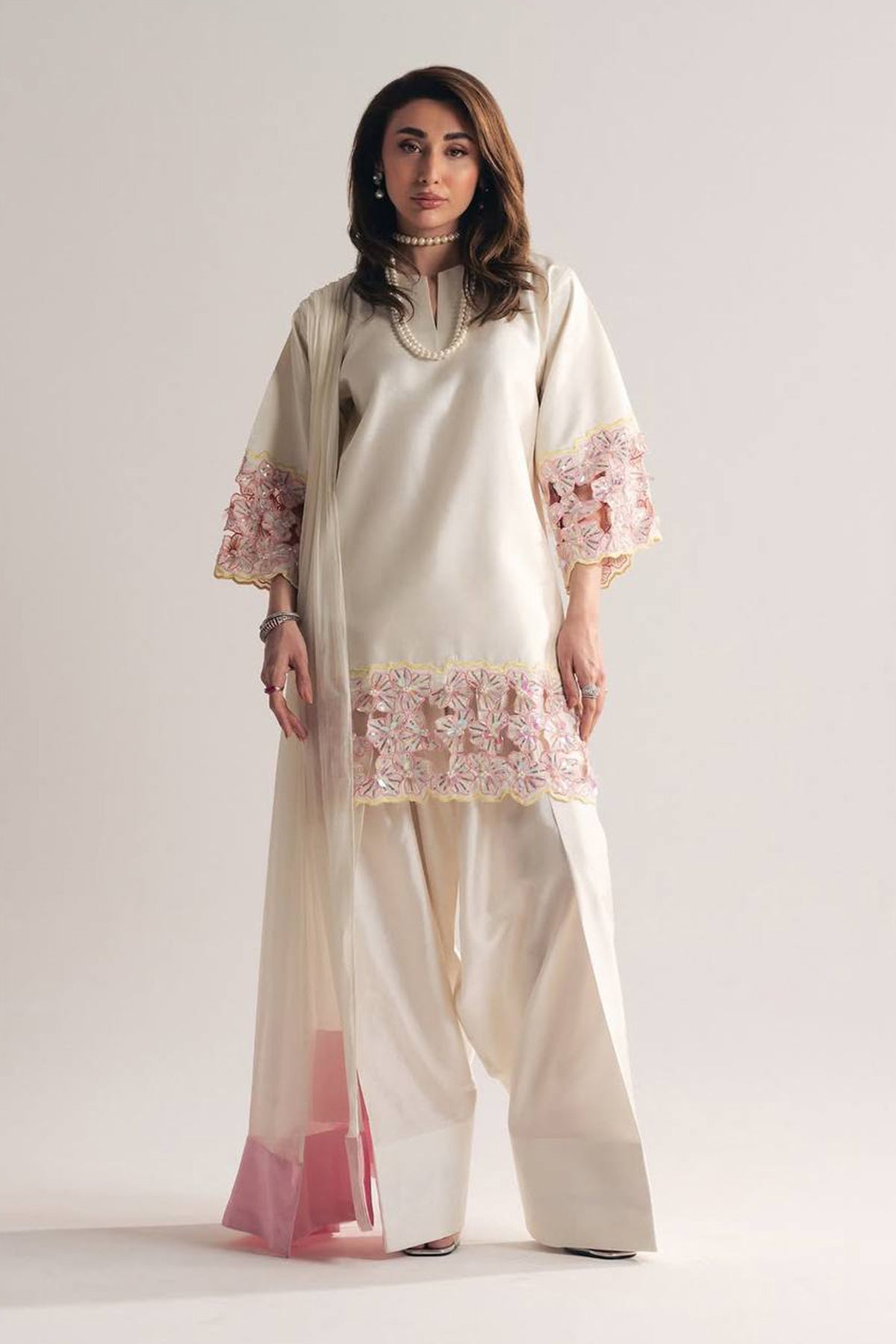 SHAFNUFAB Women's Georgette Ethnic Wear for WomenSemi StitchedSalwarSuit  SF251298