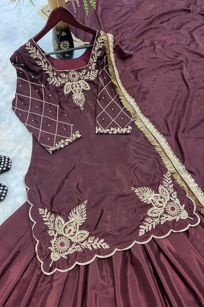 SHAFNUFAB Women's Georgette Ethnic Wear for WomenSemi StitchedSalwarSuit  SF251299