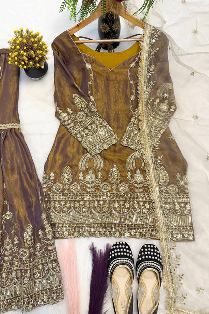 SHAFNUFAB Women's Georgette Ethnic Wear for WomenSemi StitchedSalwarSuit  SF251301