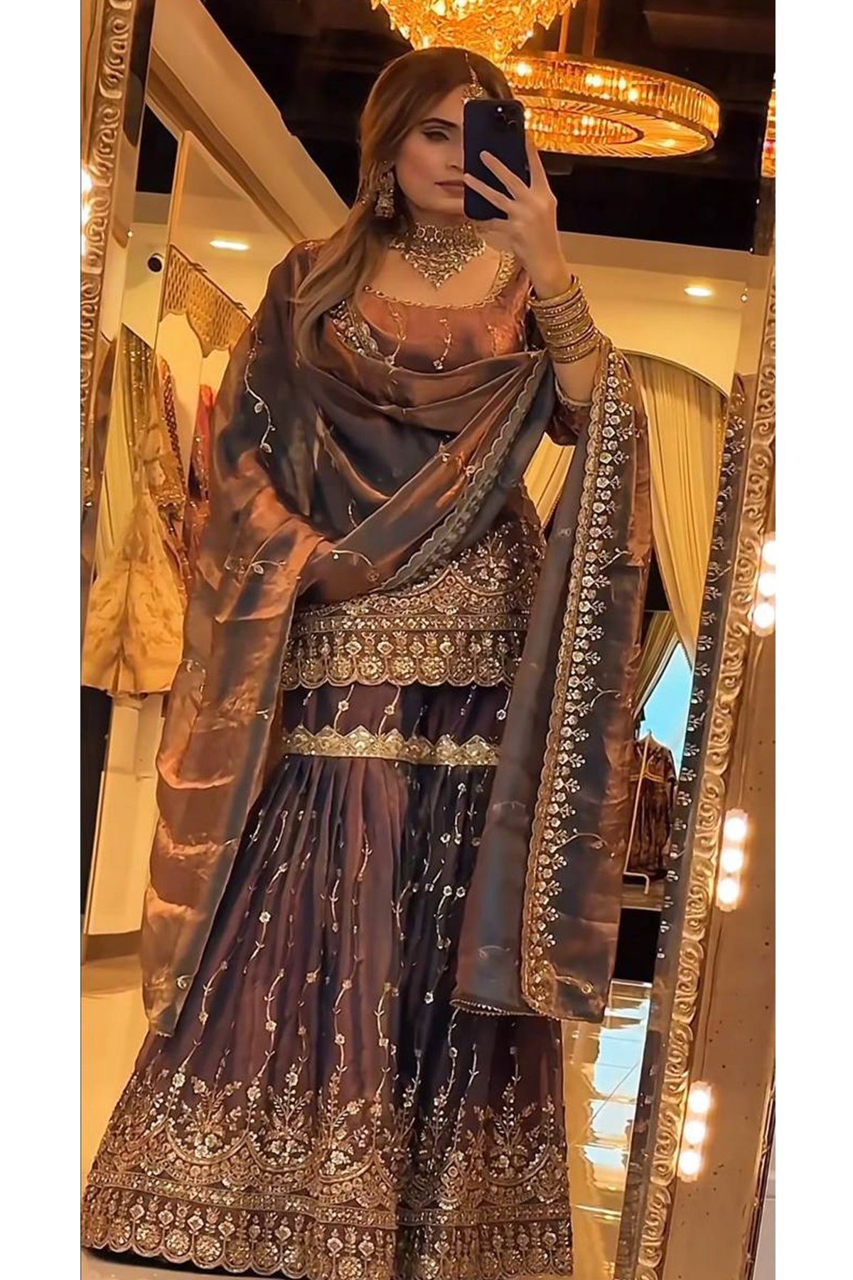 SHAFNUFAB Women's Georgette Ethnic Wear for WomenSemi StitchedSalwarSuit  SF251302