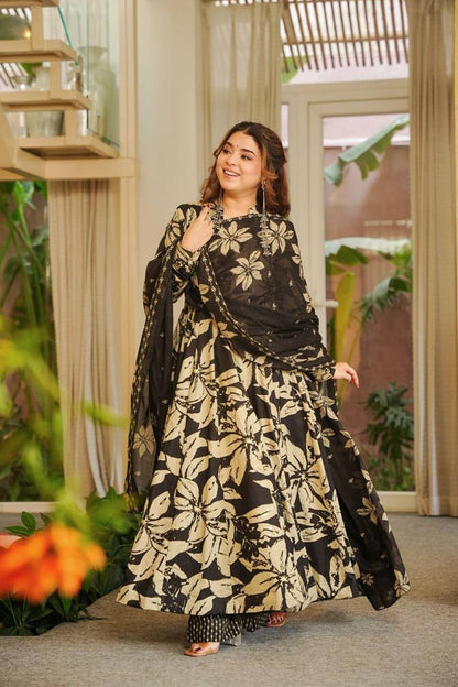 SHAFNUFAB Women's Georgette Ethnic Wear for WomenSemi StitchedSalwarSuit  SF251309