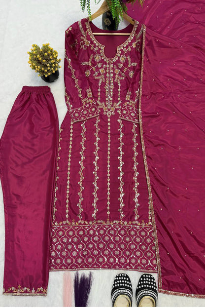 SHAFNUFAB Women's Georgette Ethnic Wear for WomenSemi StitchedSalwarSuit  SF251313
