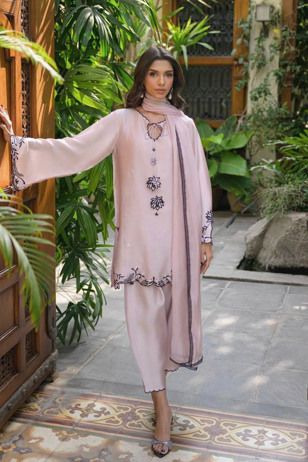SHAFNUFAB Women's Georgette Ethnic Wear for WomenSemi StitchedSalwarSuit  SF251316