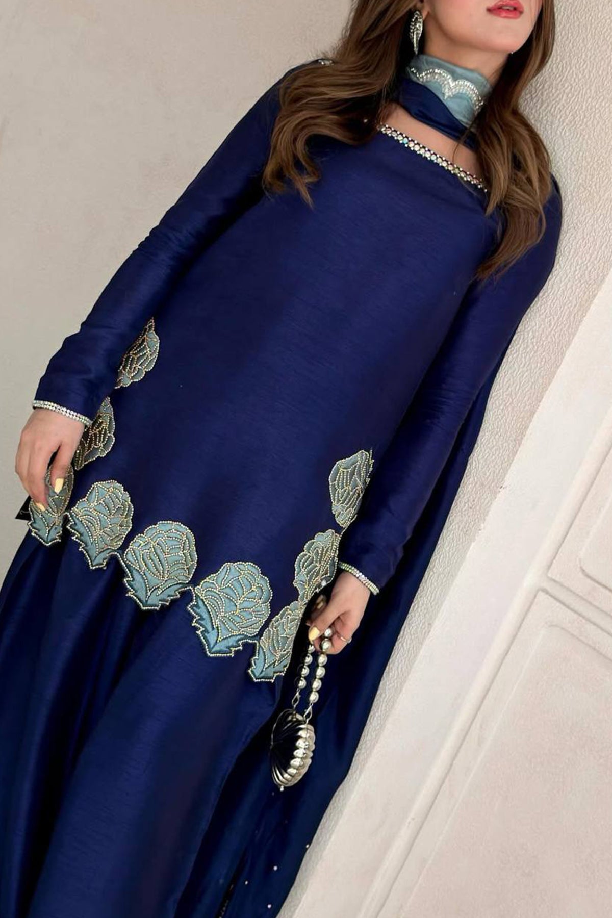 SHAFNUFAB Women's Georgette Ethnic Wear for WomenSemi StitchedSalwarSuit  SF251317