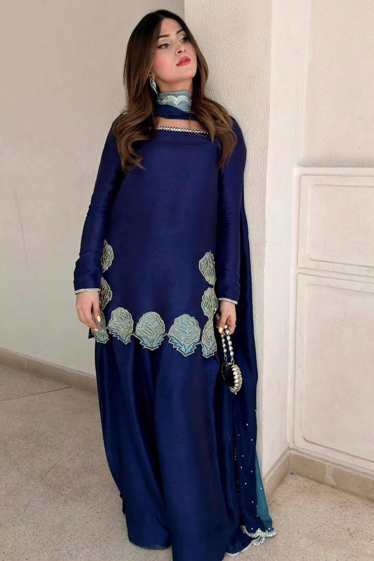 SHAFNUFAB Women's Georgette Ethnic Wear for WomenSemi StitchedSalwarSuit  SF251317