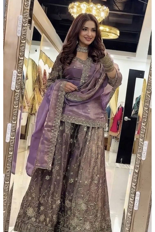 SHAFNUFAB Women's Georgette Ethnic Wear for WomenSemi StitchedSalwarSuit  SF251318