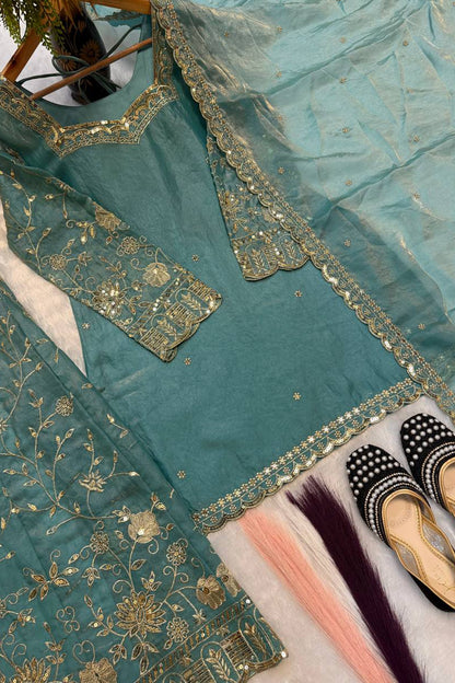SHAFNUFAB Women's Georgette Ethnic Wear for WomenSemi StitchedSalwarSuit  SF251319