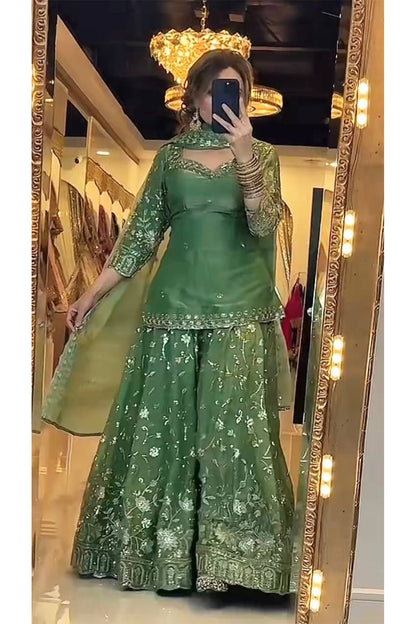 SHAFNUFAB Women's Georgette Ethnic Wear for WomenSemi StitchedSalwarSuit  SF251322