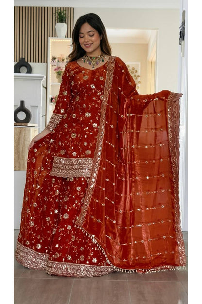 SHAFNUFAB Women's Georgette Ethnic Wear for WomenSemi StitchedSalwarSuit  SF251323