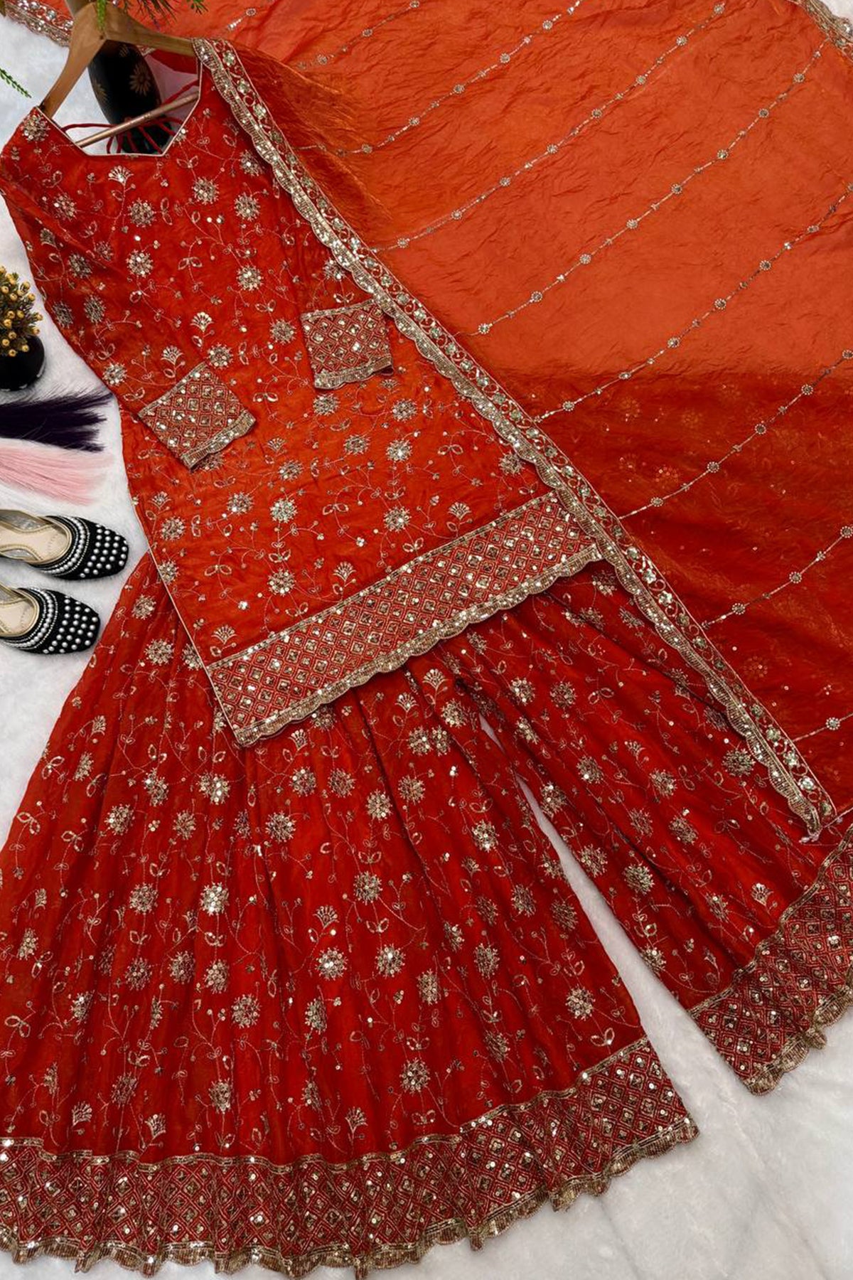 SHAFNUFAB Women's Georgette Ethnic Wear for WomenSemi StitchedSalwarSuit  SF251323