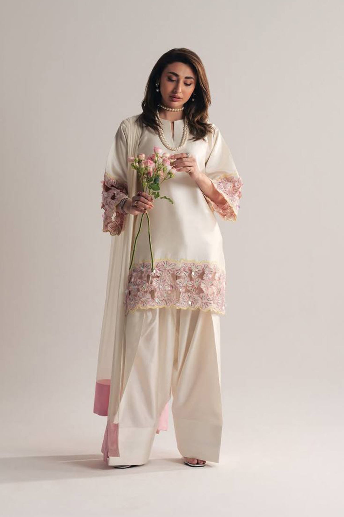 SHAFNUFAB Women's Georgette Ethnic Wear for WomenSemi StitchedSalwarSuit  SF251324