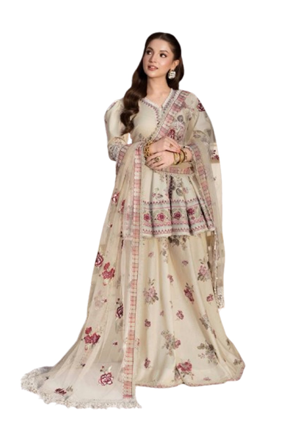 SHAFNUFAB Women's Georgette Ethnic Wear for WomenSemi StitchedSalwarSuit  SF251325