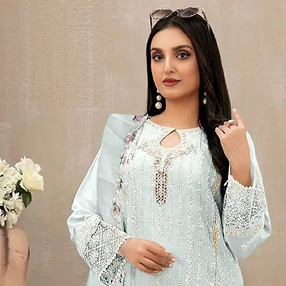 SHAFNUFAB Women's Georgette Ethnic Wear for WomenSemi StitchedSalwarSuit  SF271119