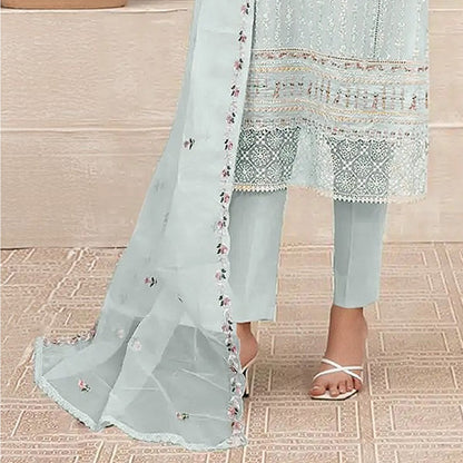 SHAFNUFAB Women's Georgette Ethnic Wear for WomenSemi StitchedSalwarSuit  SF271119