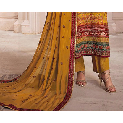 SHAFNUFAB Women's Georgette Ethnic Wear for WomenSemi StitchedSalwarSuit  SF27111