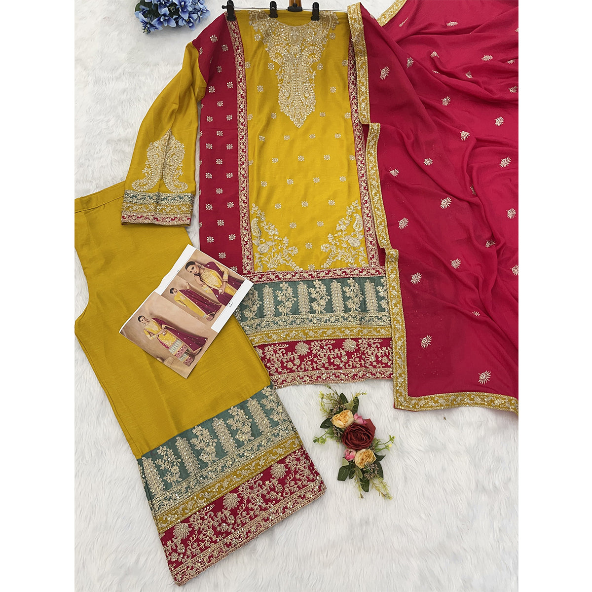 SHAFNUFAB Women's Georgette Ethnic Wear for WomenSemi StitchedSalwarSuit    SF271134
