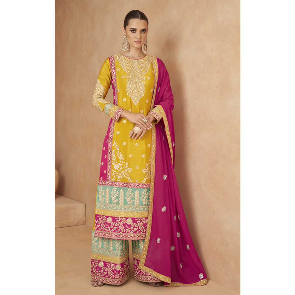 SHAFNUFAB Women's Georgette Ethnic Wear for WomenSemi StitchedSalwarSuit    SF271134