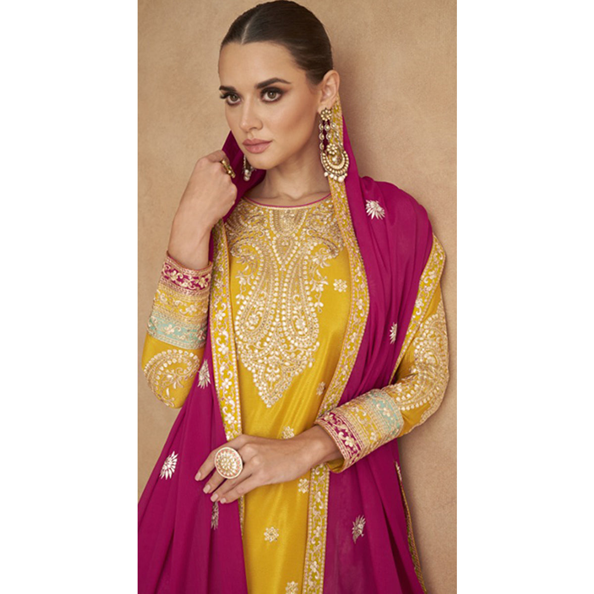 SHAFNUFAB Women's Georgette Ethnic Wear for WomenSemi StitchedSalwarSuit    SF271134