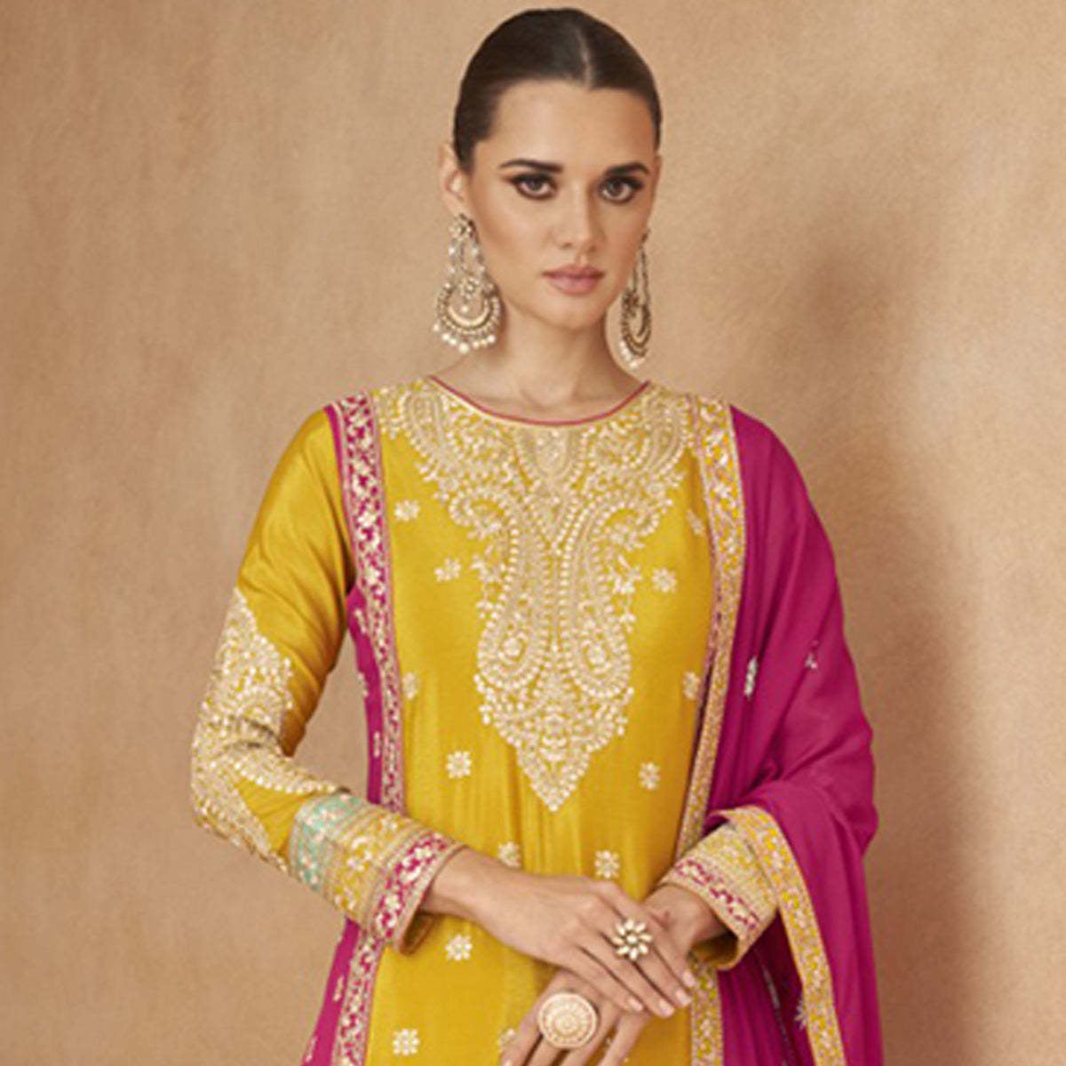 SHAFNUFAB Women's Georgette Ethnic Wear for WomenSemi StitchedSalwarSuit    SF271134