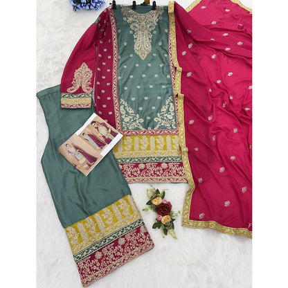 SHAFNUFAB Women's Georgette Ethnic Wear for WomenSemi StitchedSalwarSuit    SF271135