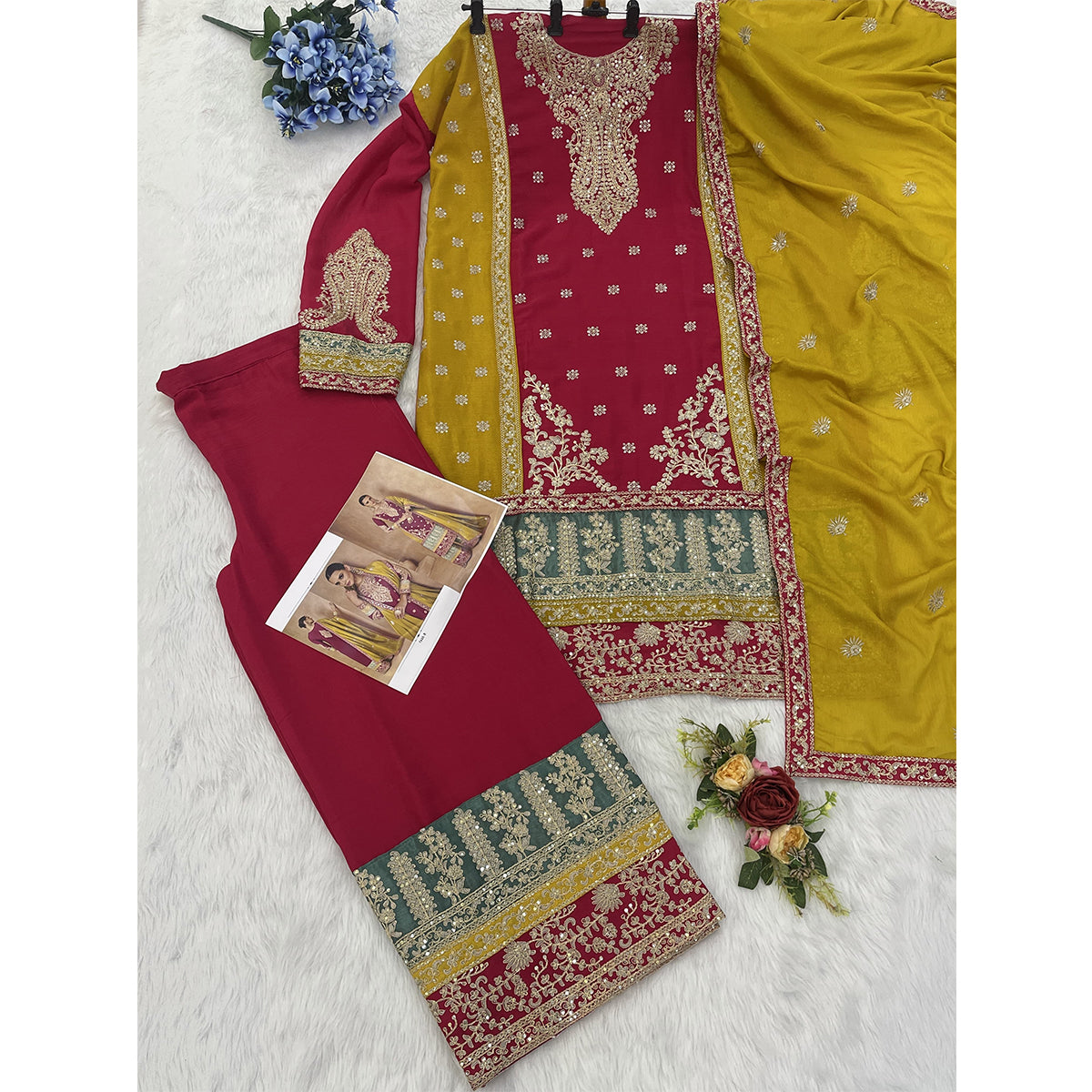 SHAFNUFAB Women's Georgette Ethnic Wear for WomenSemi StitchedSalwarSuit   SF271136