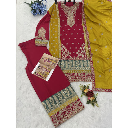 SHAFNUFAB Women's Georgette Ethnic Wear for WomenSemi StitchedSalwarSuit   SF271136