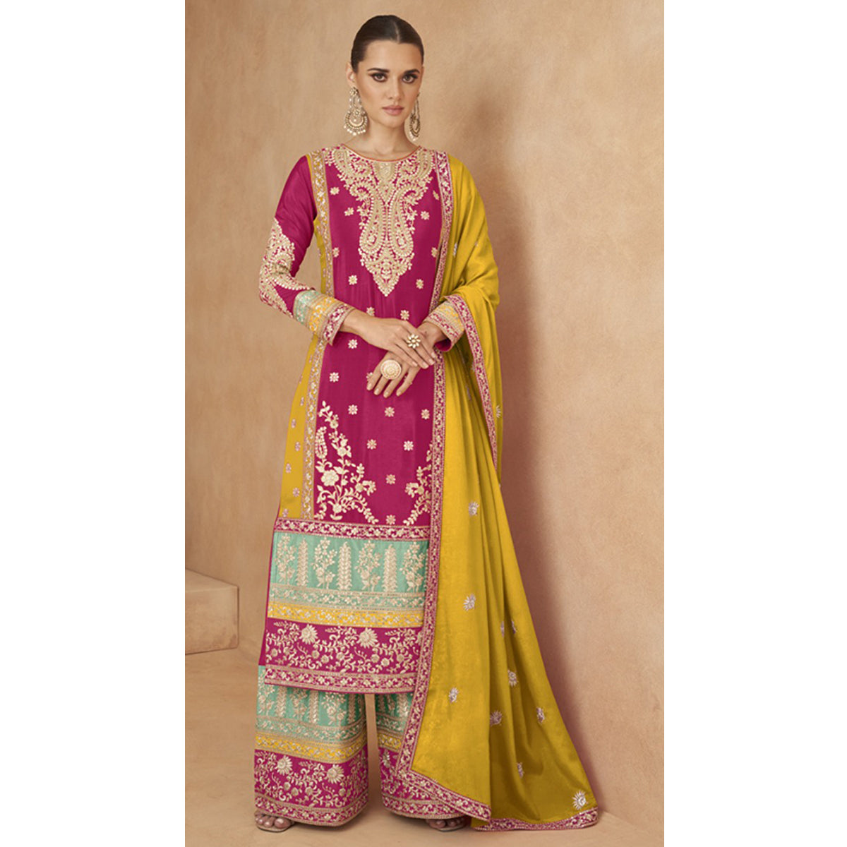 SHAFNUFAB Women's Georgette Ethnic Wear for WomenSemi StitchedSalwarSuit   SF271136