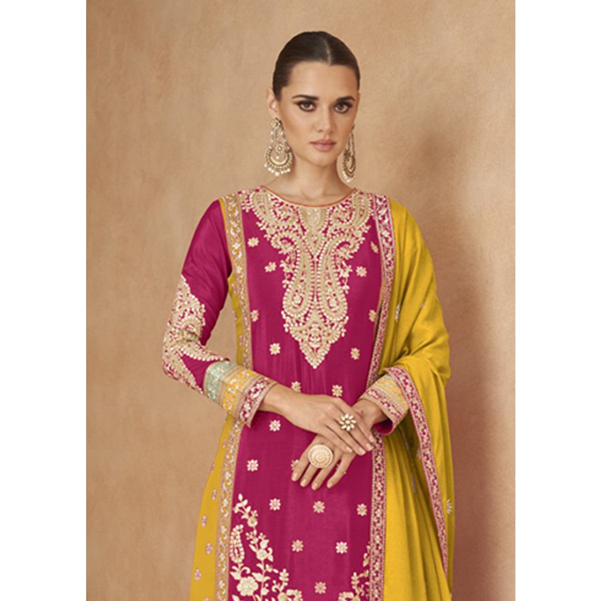 SHAFNUFAB Women's Georgette Ethnic Wear for WomenSemi StitchedSalwarSuit   SF271136
