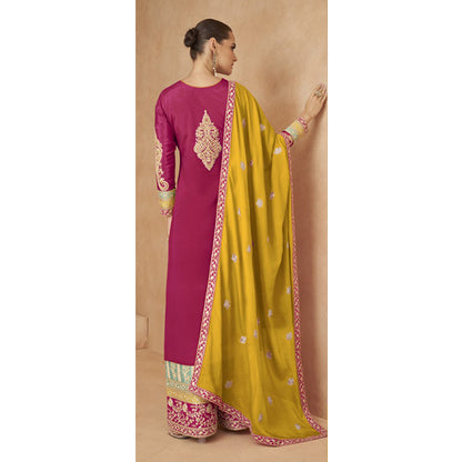 SHAFNUFAB Women's Georgette Ethnic Wear for WomenSemi StitchedSalwarSuit   SF271136