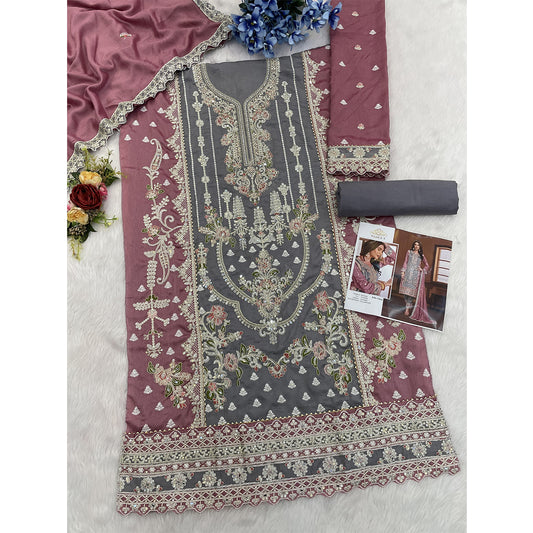 SHAFNUFAB Women's Georgette Ethnic Wear for WomenSemi StitchedSalwarSuit   SF271139