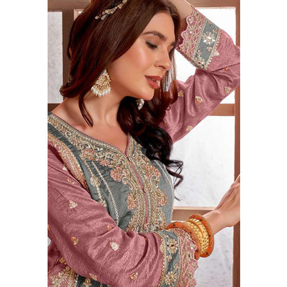 SHAFNUFAB Women's Georgette Ethnic Wear for WomenSemi StitchedSalwarSuit   SF271139