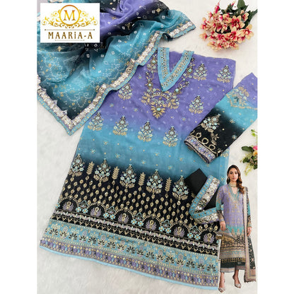 SHAFNUFAB Women's Georgette Ethnic Wear for WomenSemi StitchedSalwarSuit    SF271142
