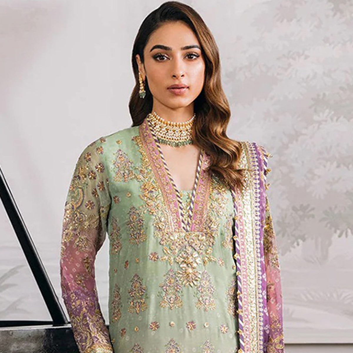 SHAFNUFAB Women's Georgette Ethnic Wear for WomenSemi StitchedSalwarSuit    SF271143
