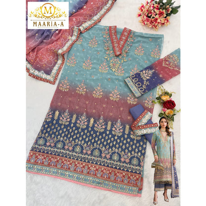 SHAFNUFAB Women's Georgette Ethnic Wear for WomenSemi StitchedSalwarSuit    SF271144