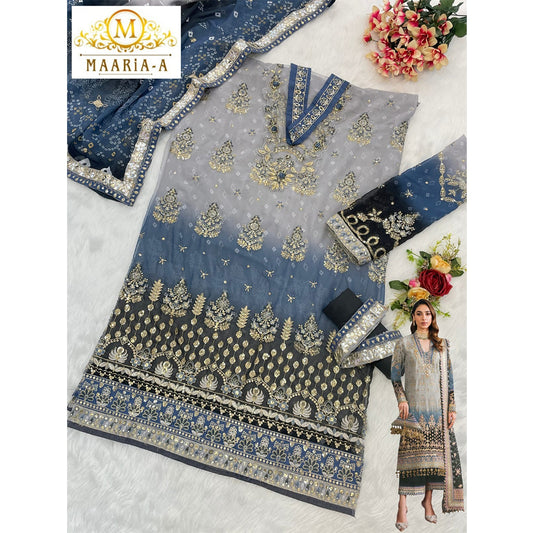 SHAFNUFAB Women's Georgette Ethnic Wear for WomenSemi StitchedSalwarSuit    SF271145
