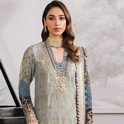 SHAFNUFAB Women's Georgette Ethnic Wear for WomenSemi StitchedSalwarSuit    SF271145