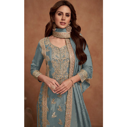 SHAFNUFAB Women's Georgette Ethnic Wear for WomenSemi StitchedSalwarSuit    SF271146