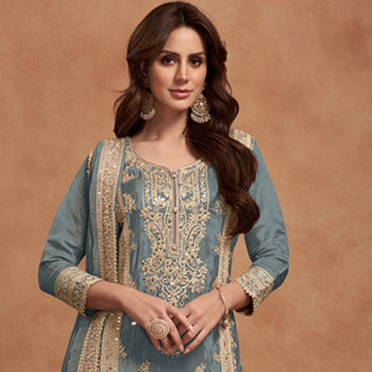SHAFNUFAB Women's Georgette Ethnic Wear for WomenSemi StitchedSalwarSuit    SF271146