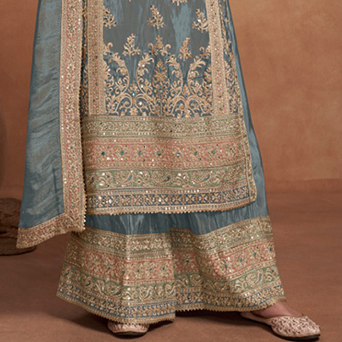 SHAFNUFAB Women's Georgette Ethnic Wear for WomenSemi StitchedSalwarSuit    SF271146