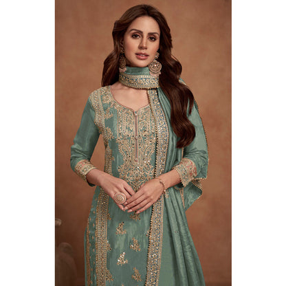 SHAFNUFAB Women's Georgette Ethnic Wear for WomenSemi StitchedSalwarSuit    SF271147